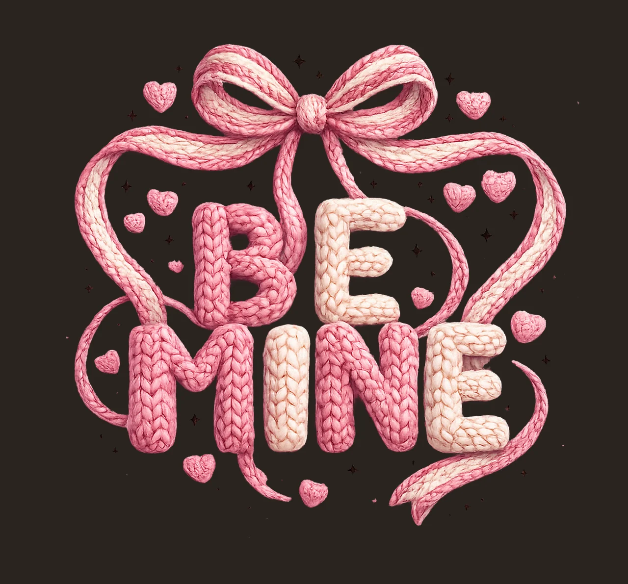 Latch Hook Valentines Valentine Yarn Be Mine Yarn Design contrast preview thumbnail