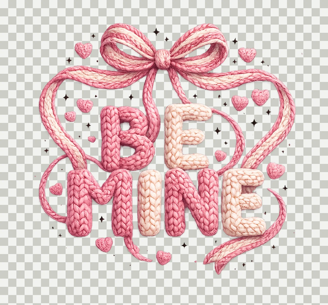 Latch Hook Valentines Valentine Yarn Be Mine Yarn Design transparency and detail preview thumbnail