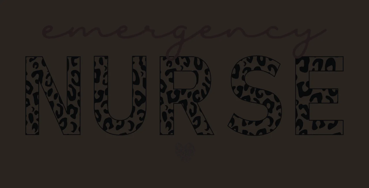 Emergency Nurse Text With Leopard Print Pattern written heart contrast preview thumbnail