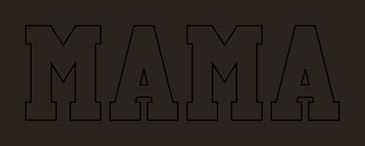 Mama White Letters Black Outline contrast preview thumbnail