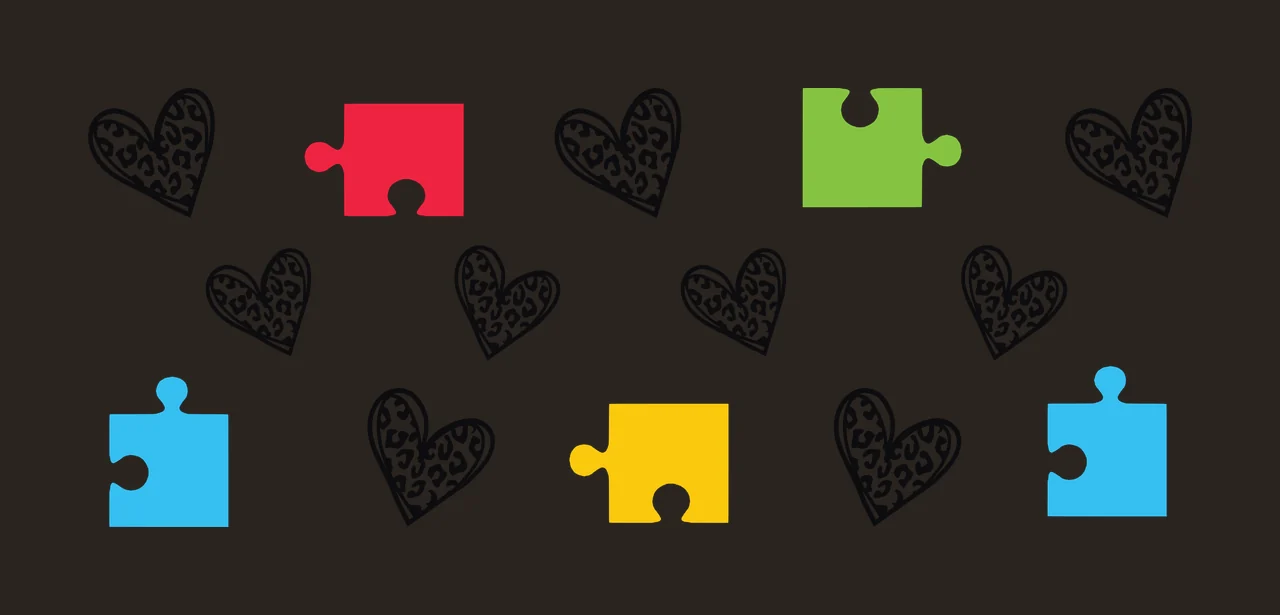 Can Glass Wrap Hearts And Puzzle Pieces Pattern shapes animal print contrast preview thumbnail