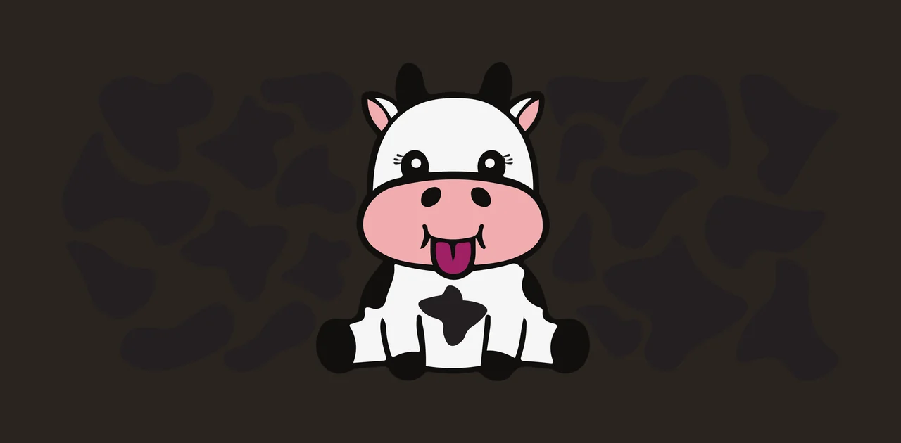 Cow Can Glass Wrap Pattern Border With Calf sitting print flat contrast preview thumbnail