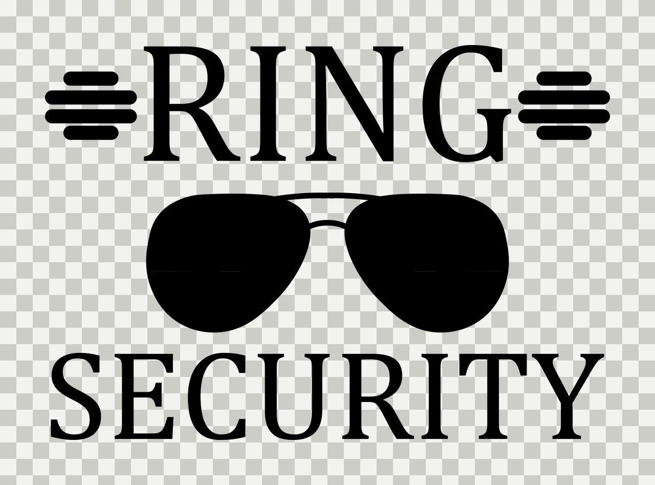Ring Security Sunglasses Text Graphic bars minimalist black transparency and detail preview thumbnail