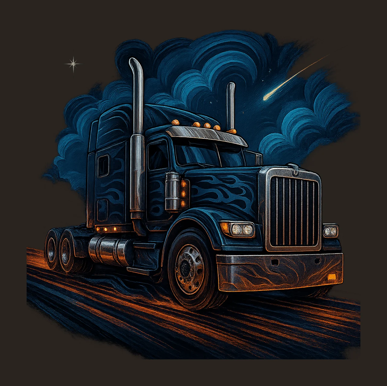Semi Truck Tumbler Wrap 3D 20oz Straight Tumbler Sublimation contrast preview thumbnail