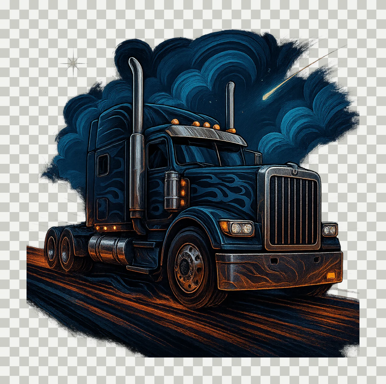 Semi Truck Tumbler Wrap 3D 20oz Straight Tumbler Sublimation transparency and detail preview thumbnail