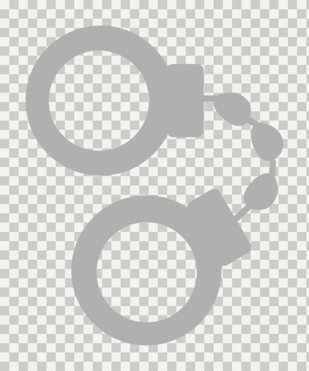 Minimalist Graphic Icon Of Black Metal Handcuffs chain links transparency and detail preview thumbnail