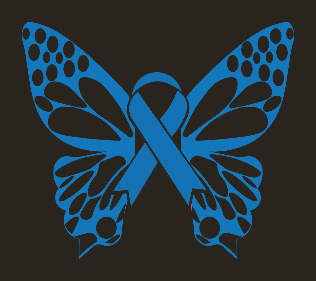Ribbon Butterfly Awareness Graphic Element wings spots silhouette contrast preview thumbnail