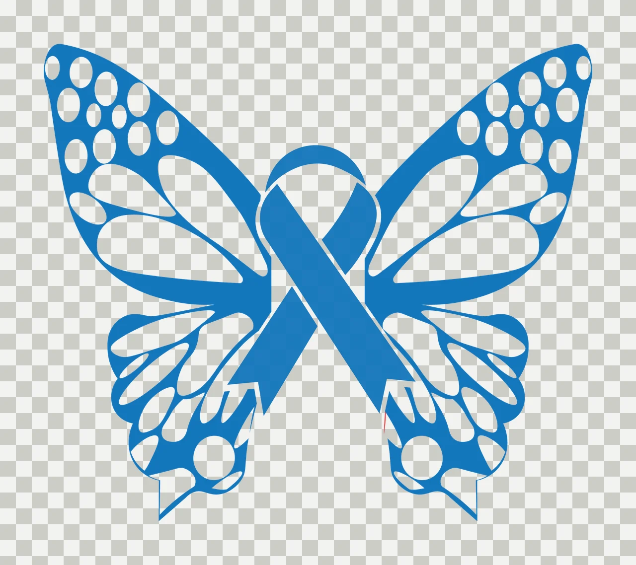 Ribbon Butterfly Awareness Graphic Element wings spots silhouette transparency and detail preview thumbnail