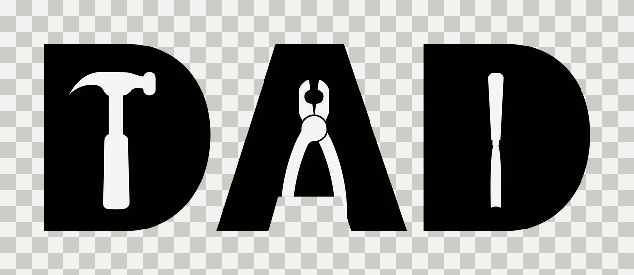 Dad Thick Black Text Reading In Clean Sans letters typography transparency and detail preview thumbnail