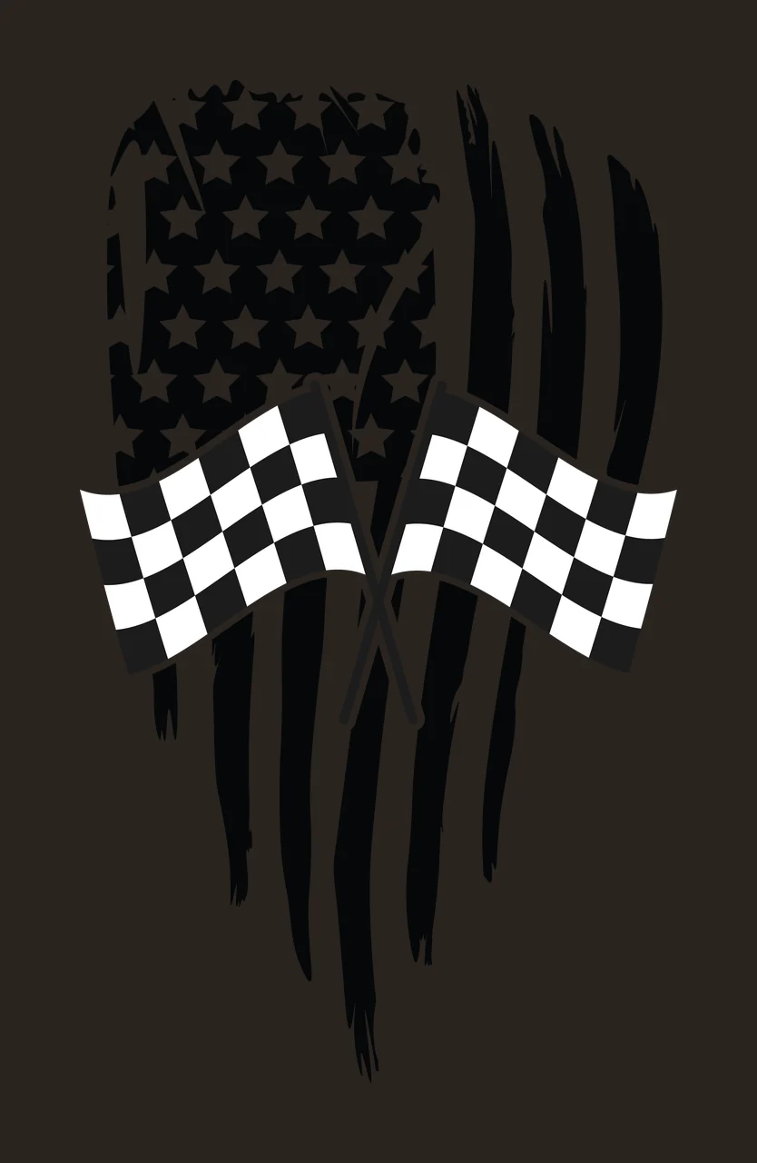 Flag Two Crossed Checkered Flags Over A Vertical striped stars contrast preview thumbnail