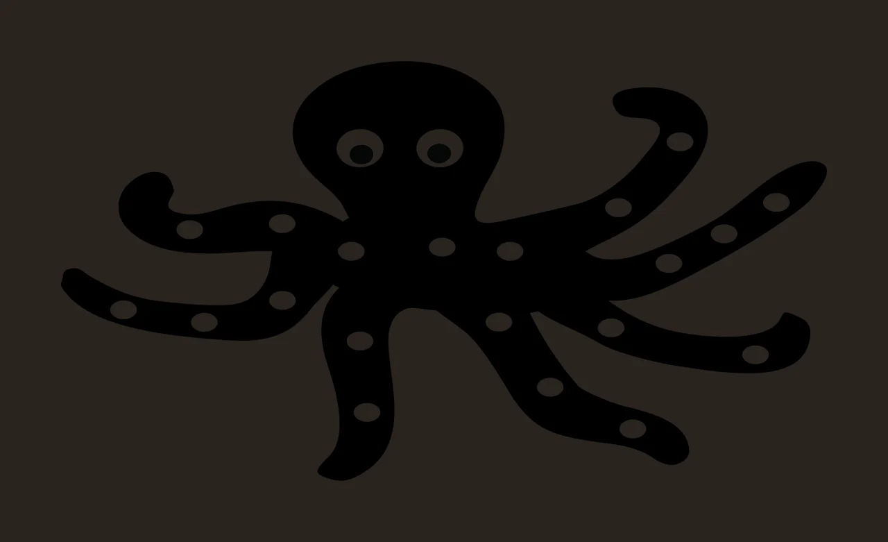 Sea Animal Black Silhouette Octopus With Dots eyes creature contrast preview thumbnail