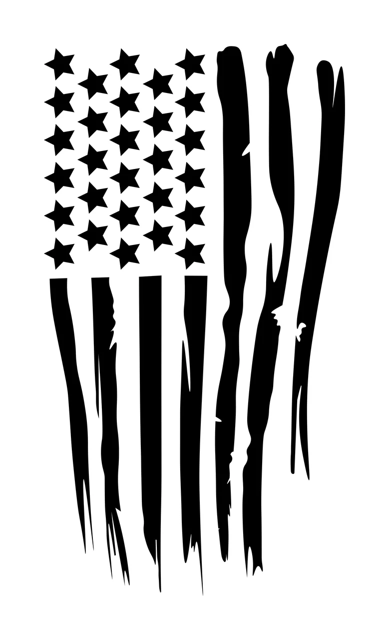 Black Flag Vertical Distressed American Silhouette stars stripes