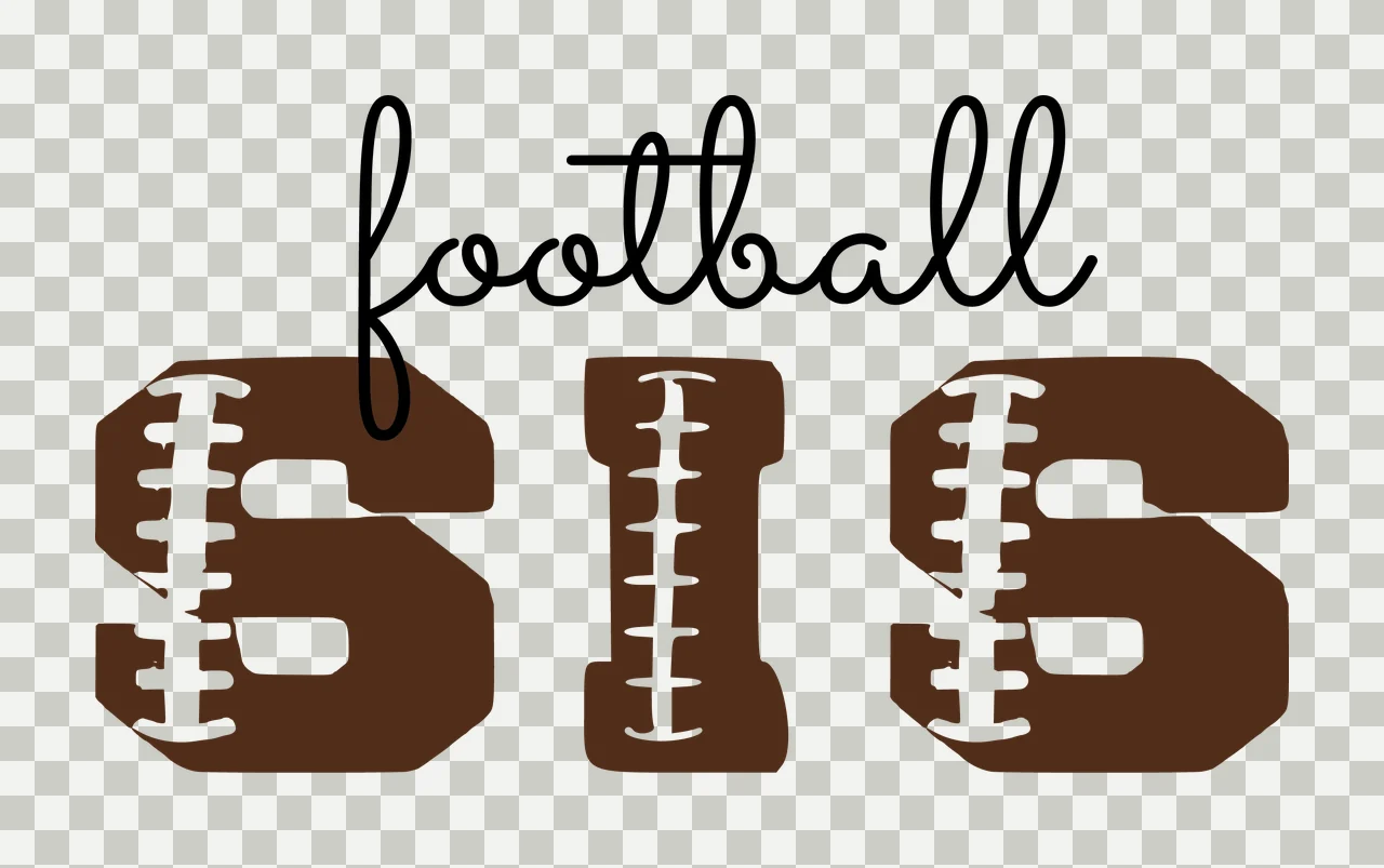Football Sport Text Graphic lettering laces black white typography transparency and detail preview thumbnail