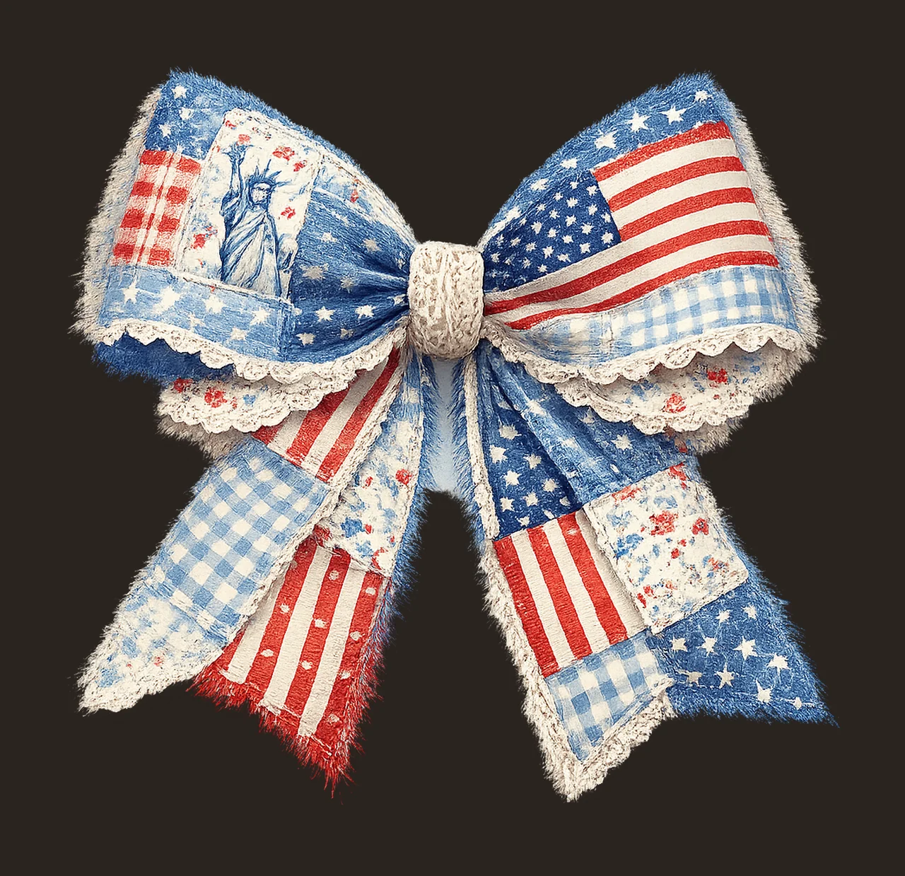 Patriotic Coquette Bow American Flag Design Independence Day contrast preview thumbnail