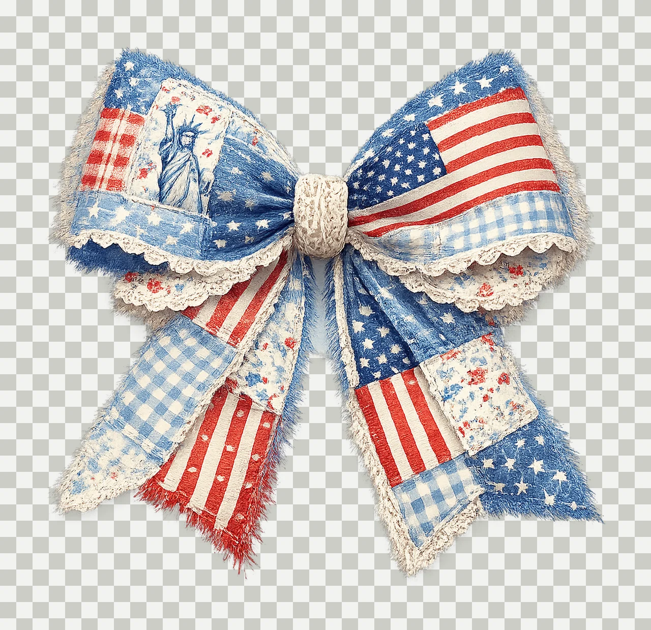 Patriotic Coquette Bow American Flag Design Independence Day transparency and detail preview thumbnail