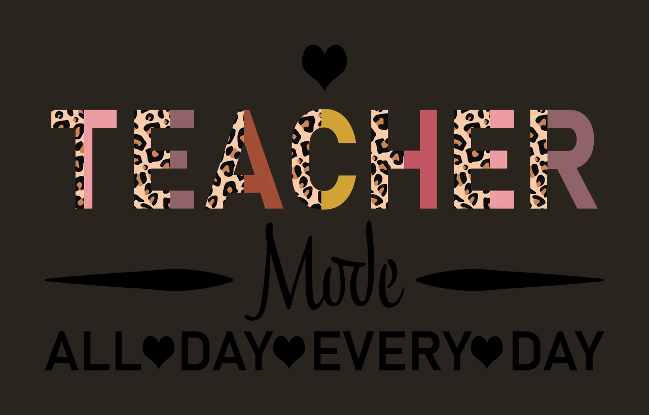 Teacher Mode All Day Every Day Typography Graphic heart Variation contrast preview thumbnail