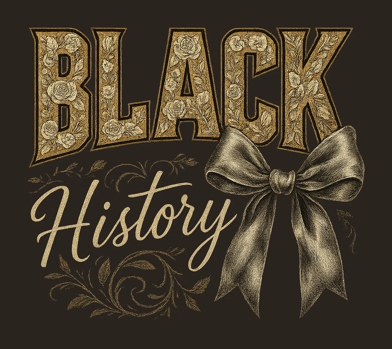 Black History Coquette Bow Black History Month Sublimation contrast preview thumbnail