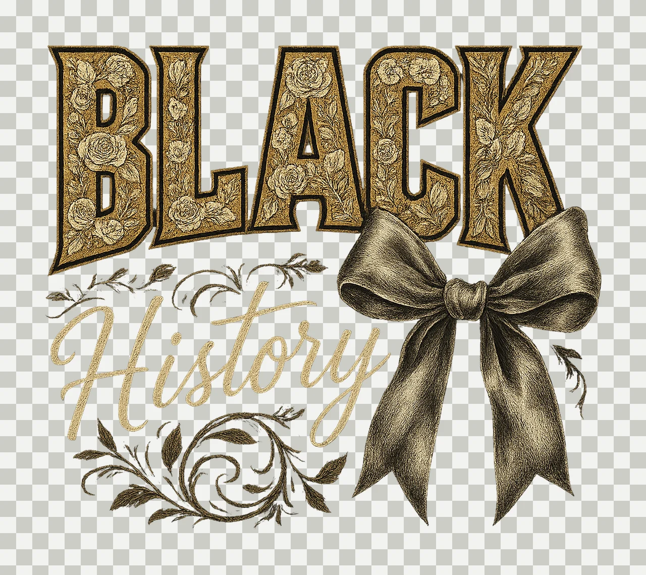 Black History Coquette Bow Black History Month Sublimation transparency and detail preview thumbnail