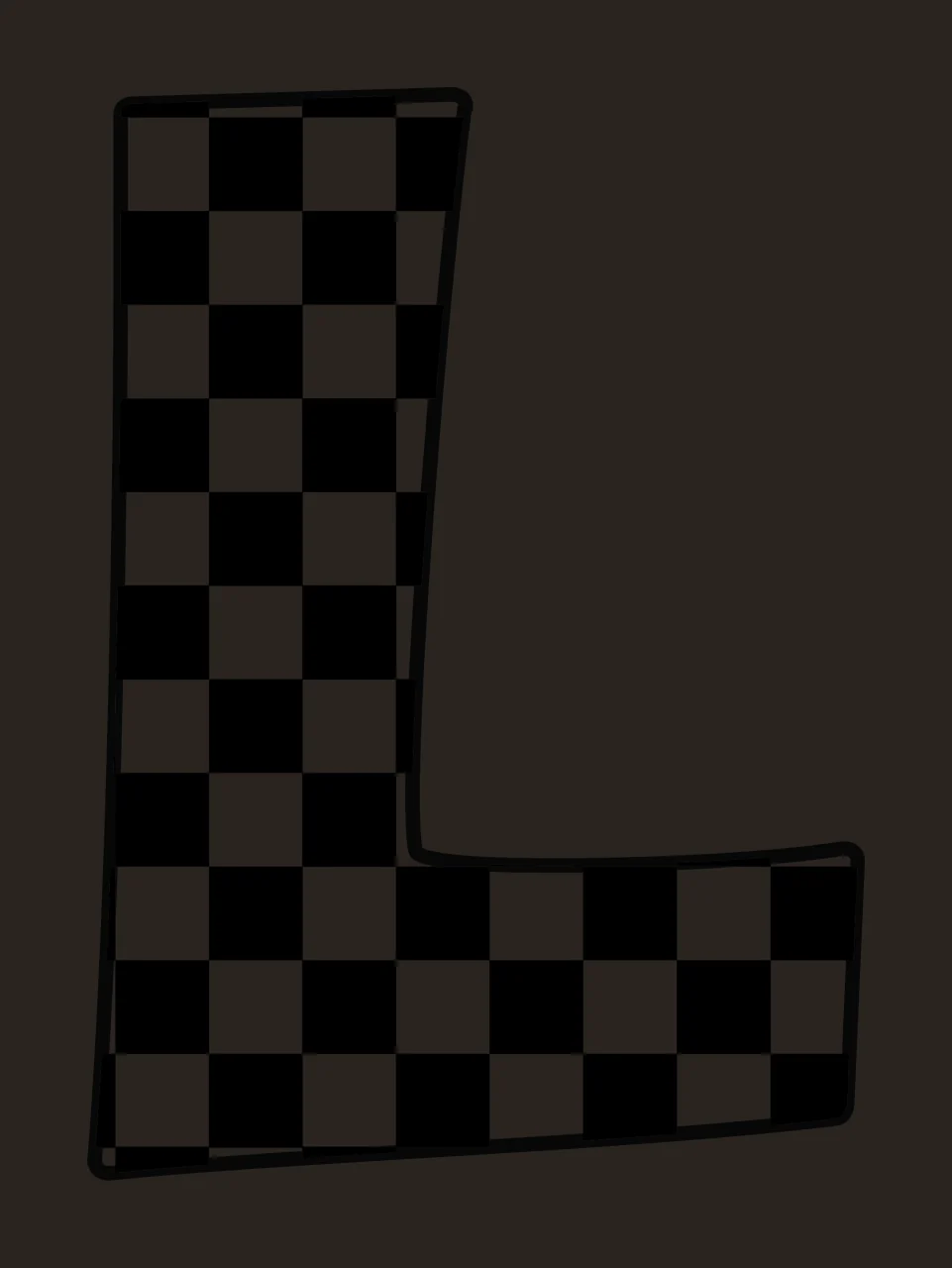 Can Glass Wrap L Checkered Pattern Letter contrast preview thumbnail