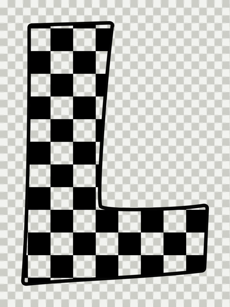 Can Glass Wrap L Checkered Pattern Letter transparency and detail preview thumbnail
