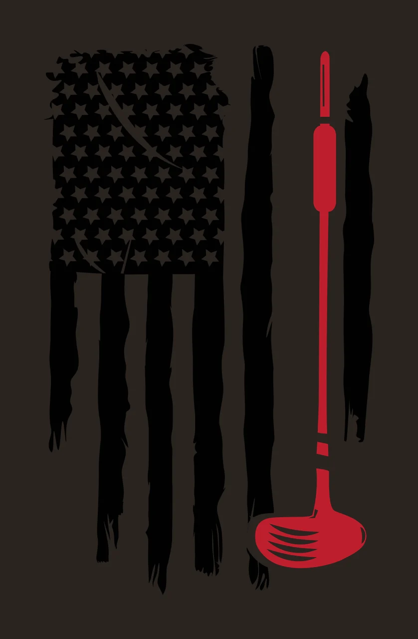 Golf Flag Graphic With Stars And Single Vertical club brush strokes contrast preview thumbnail