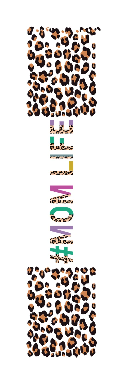 Mom Leopard Mom Life Text With Spots black white pattern Variation
