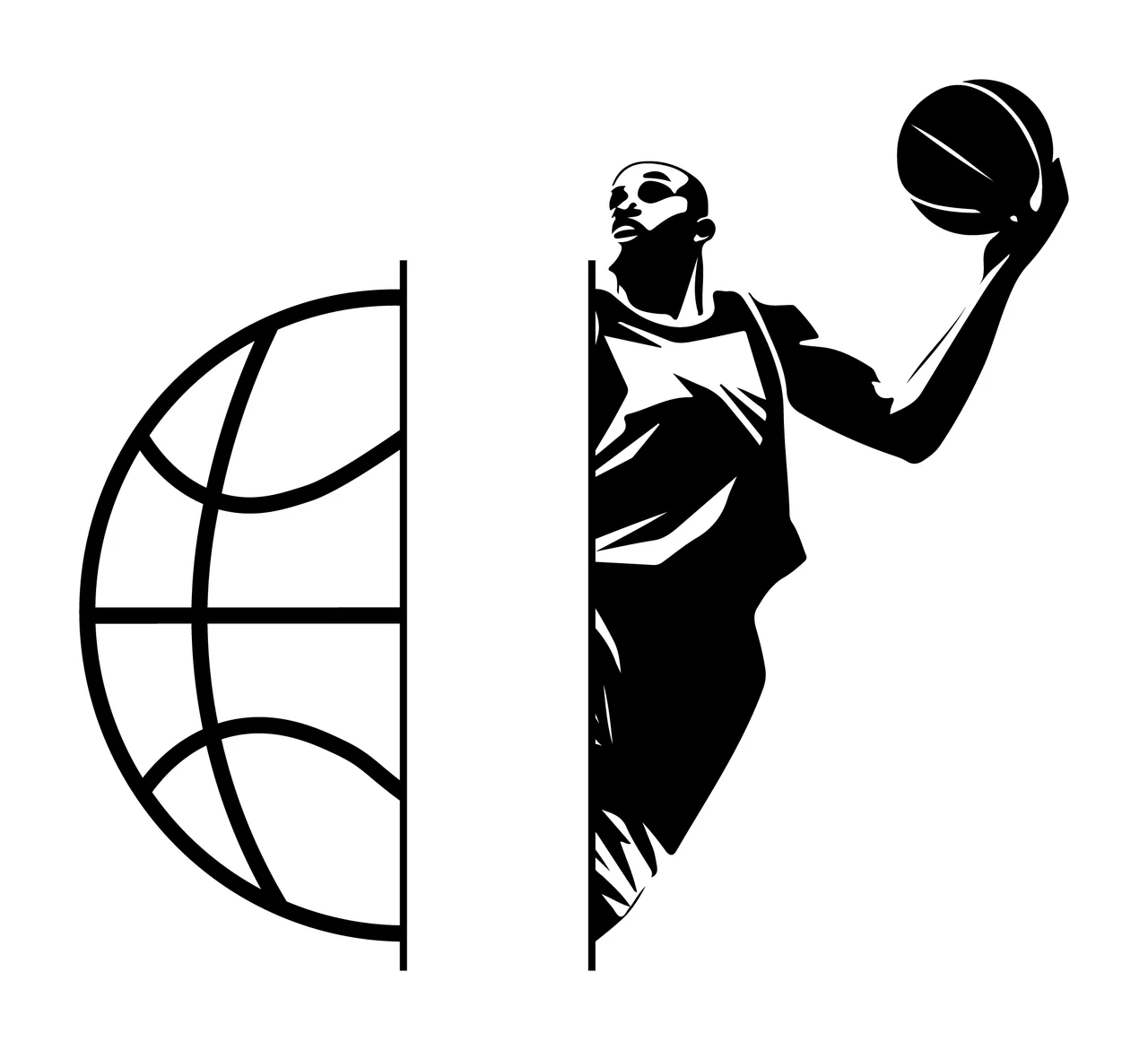 Can Glass Wrap Basketball Player Reaching With Globe