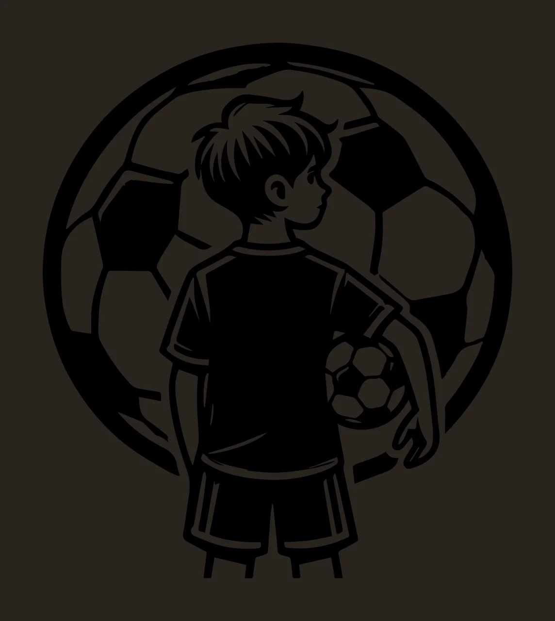Soccer Ball Player In Front standing person clothing line art contrast preview thumbnail
