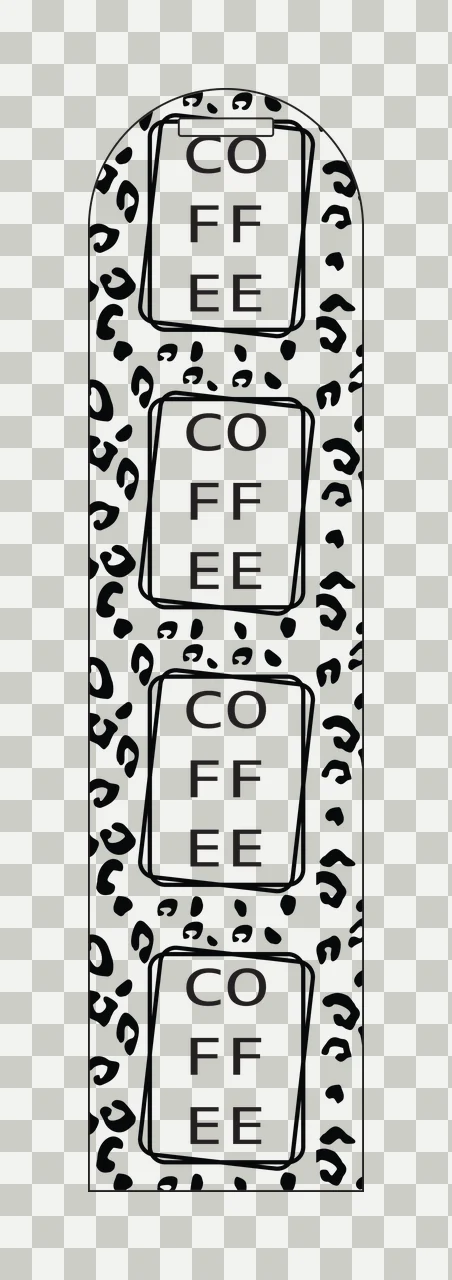 Coffee Text Labels On Leopard Pattern stacked rectangles black transparency and detail preview thumbnail