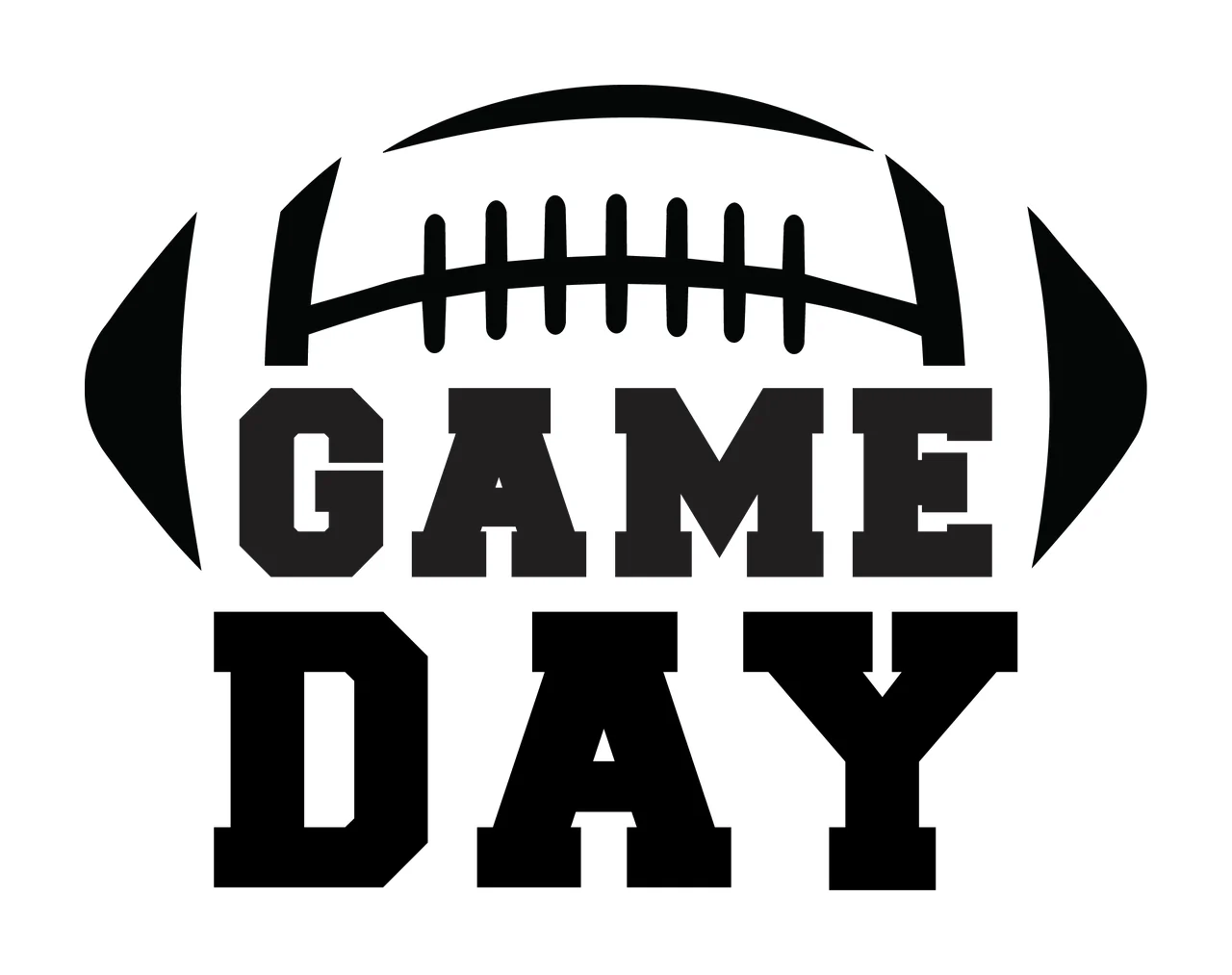 Football Game Day And Text Graphic For Event Static Bold typography