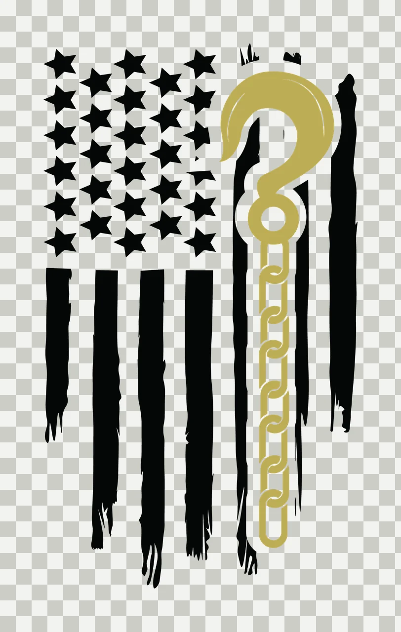 Flag American Crane Hook And Chain stars stripes distressed transparency and detail preview thumbnail