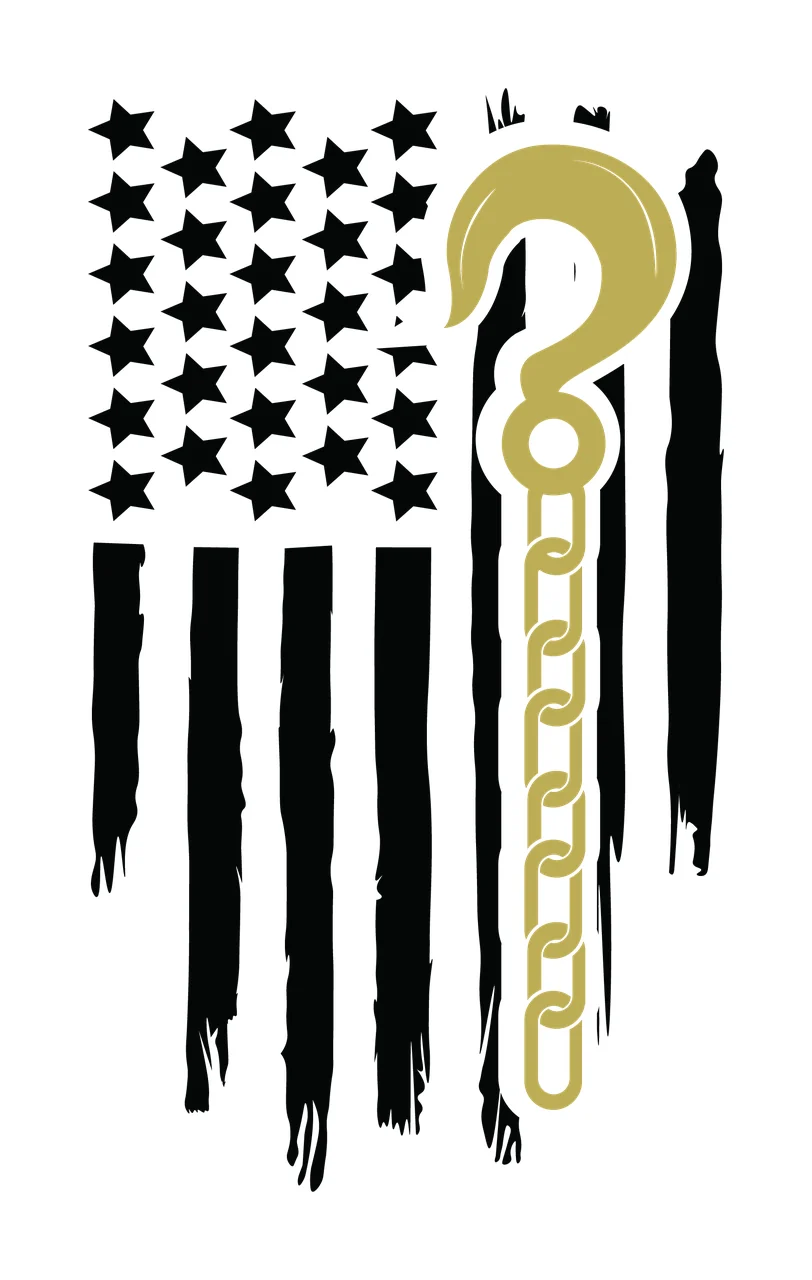Flag American Crane Hook And Chain stars stripes distressed