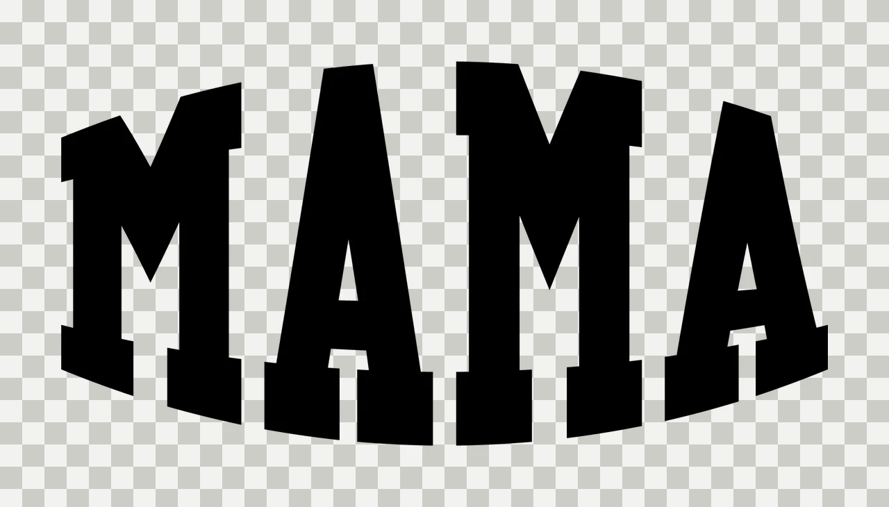 Mama Text In Arched Font transparency and detail preview thumbnail