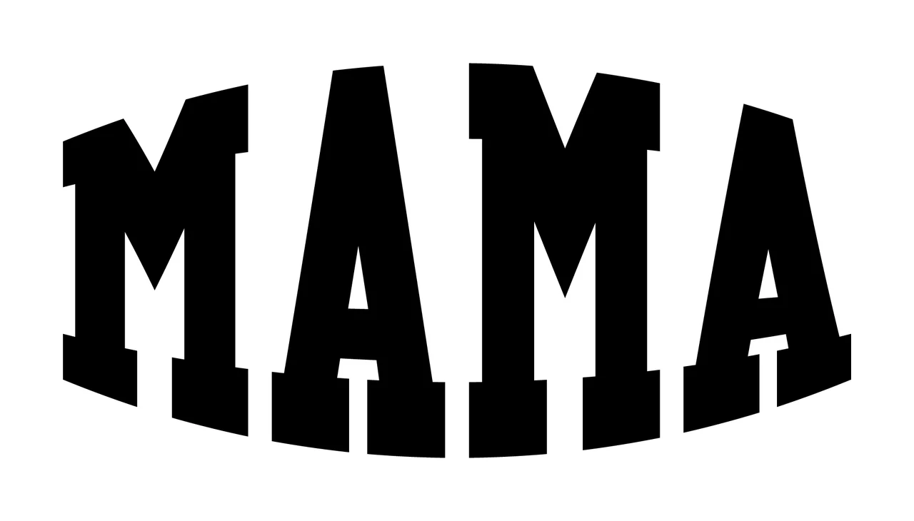Mama Text In Arched Font