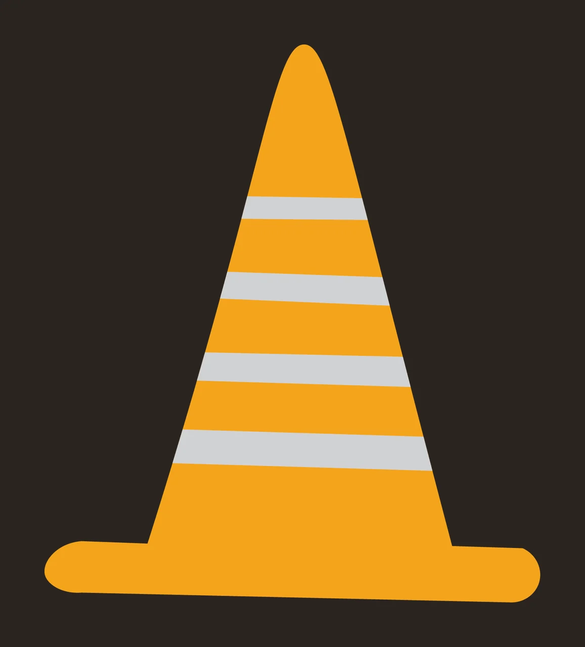 Construction Simple Solid Black Silhouette Of A Single cone contrast preview thumbnail