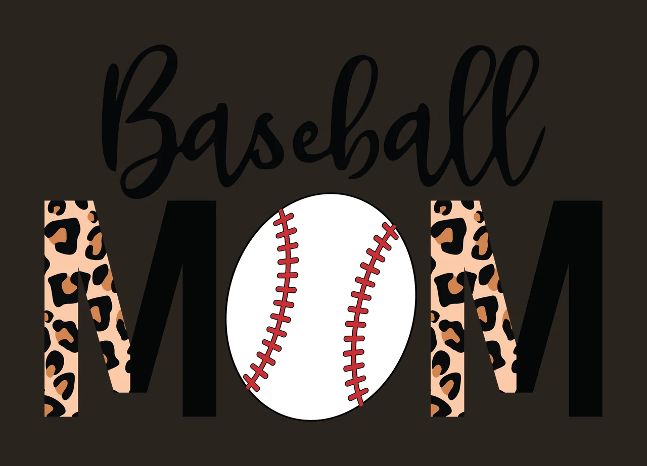 Baseball Mom Text With Ball Center black mother typography contrast preview thumbnail
