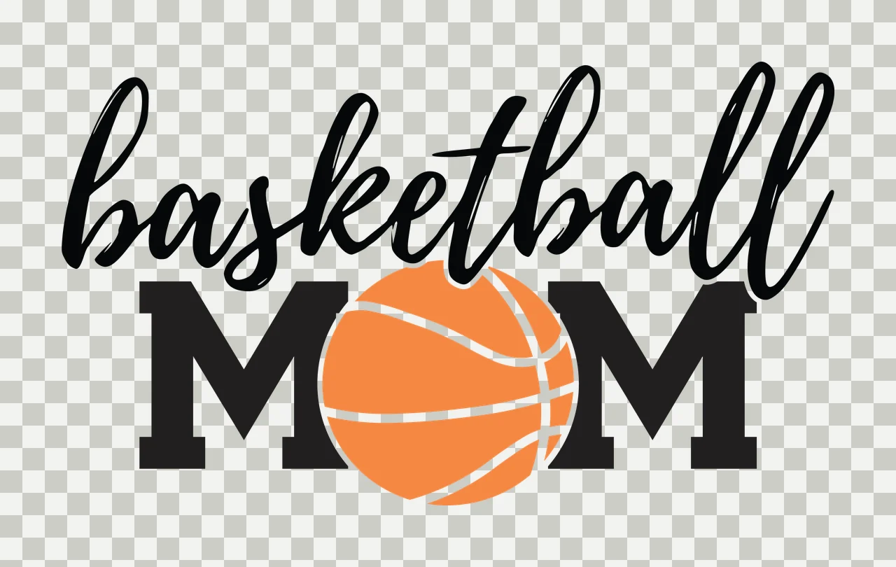 Basketball Mom Text With Ball written black white plain typography transparency and detail preview thumbnail