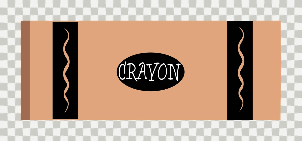CRAYON tan crayon wrapper Design with black oval badge, stylized CRAYON lettering, vertical black stripes and wavy vertical line accents in brown transparency and detail preview thumbnail