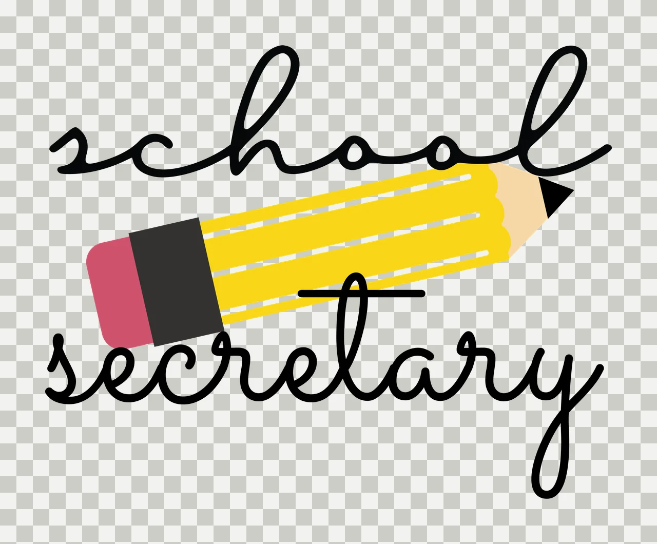 School Secretary With Pencil Silhouette Illustration text and transparency and detail preview thumbnail
