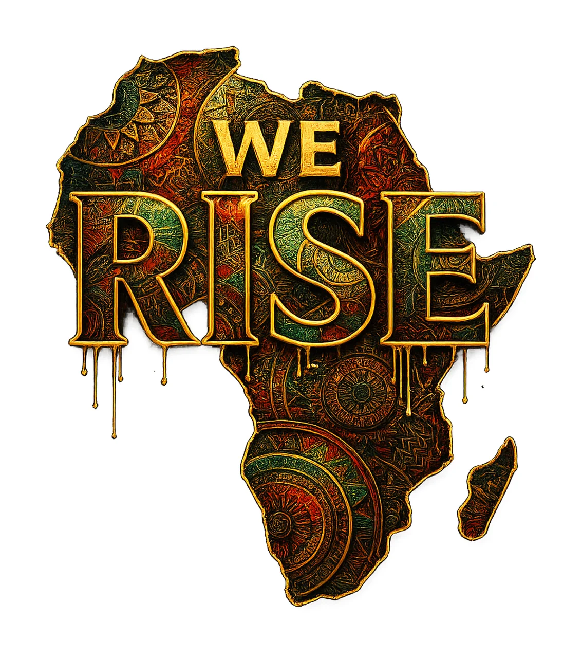 We Rise African American Map Flag Black History Month Design