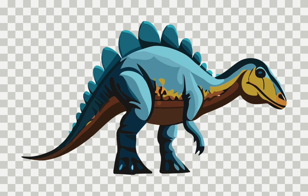Dinosaur Profile View With Spiked Back standing spikes tail transparency and detail preview thumbnail