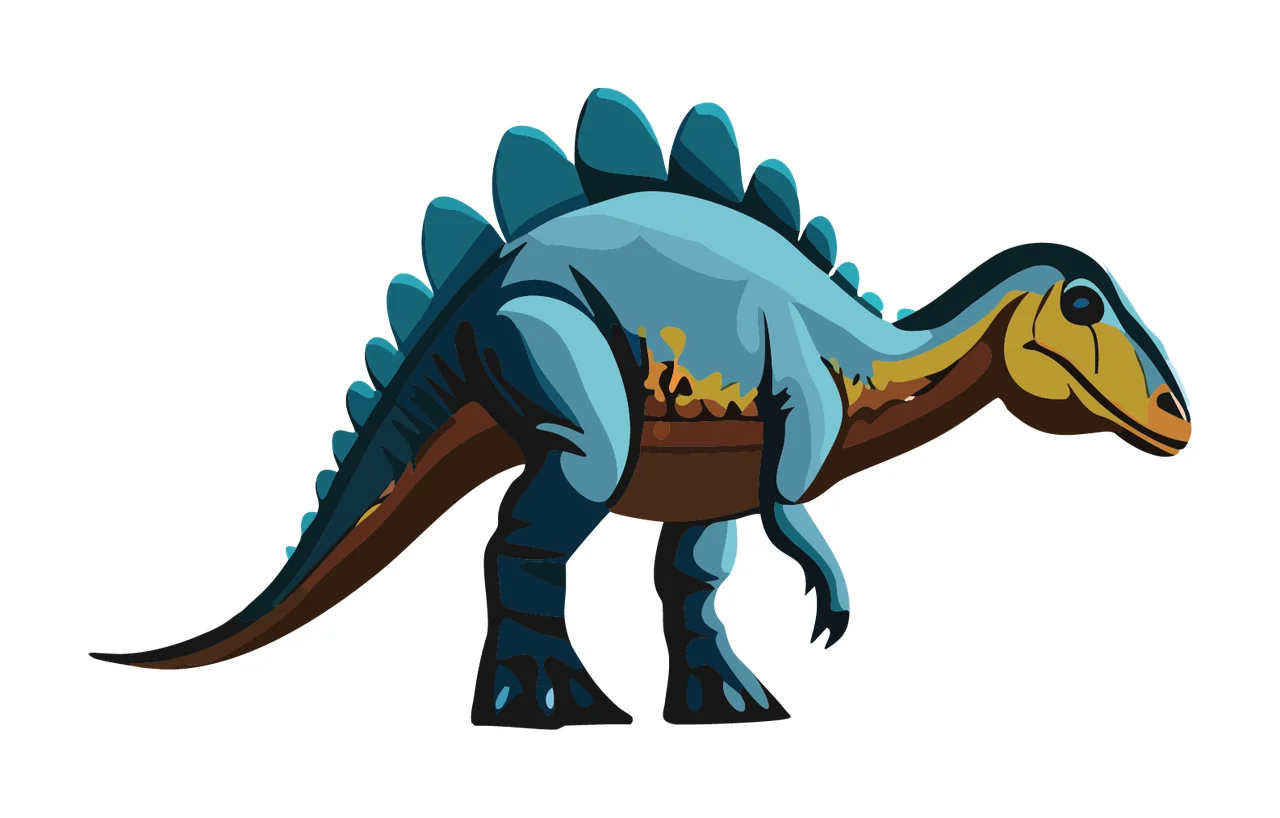 Dinosaur Profile View With Spiked Back standing spikes tail
