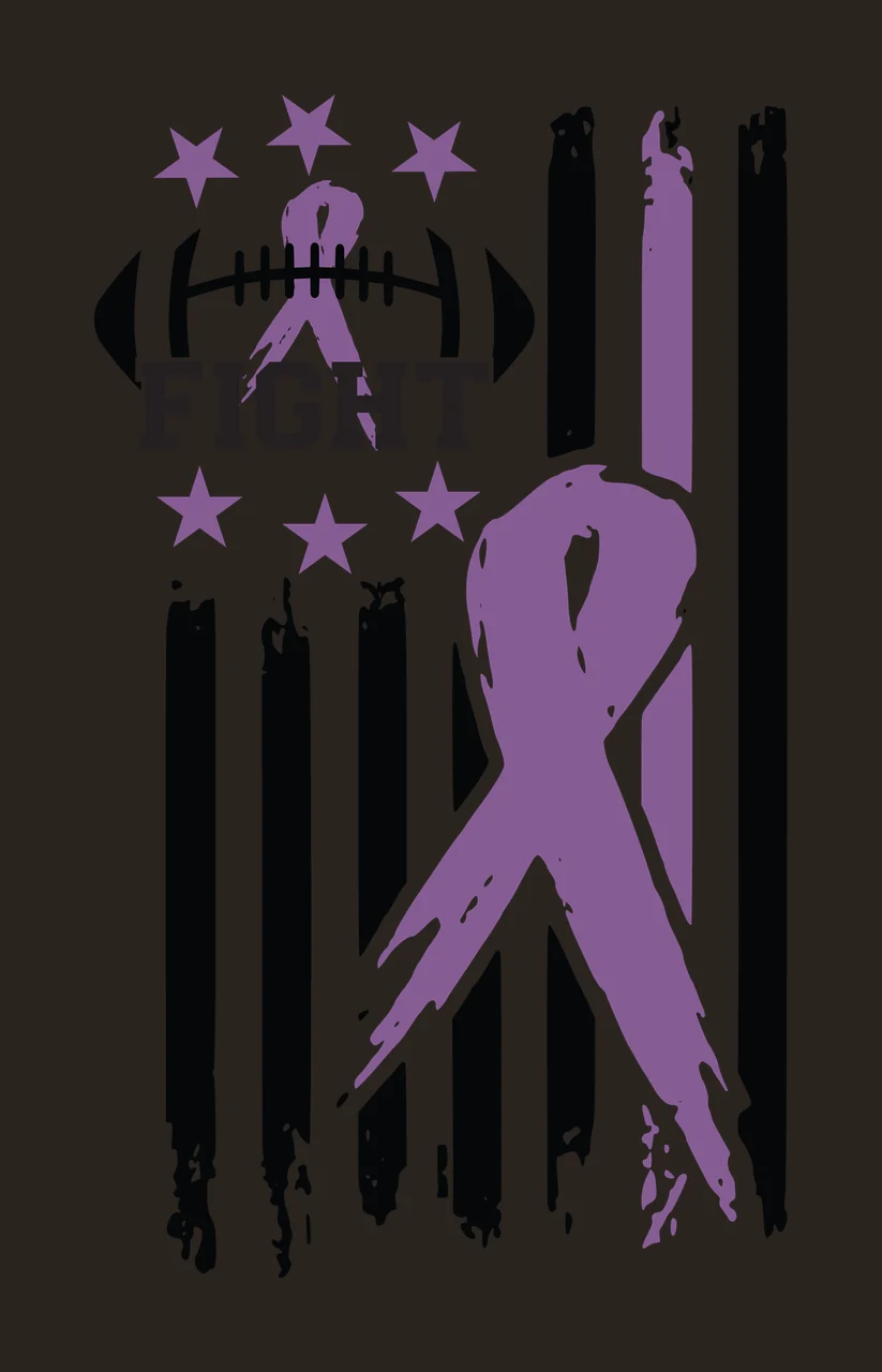 Awareness Fight Ribbon With Stars And Stripes displayed football contrast preview thumbnail