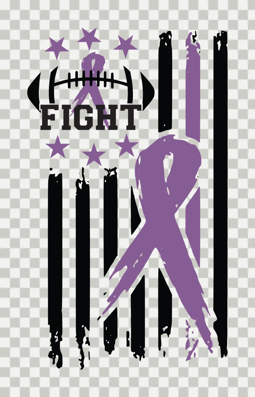 Awareness Fight Ribbon With Stars And Stripes displayed football transparency and detail preview thumbnail