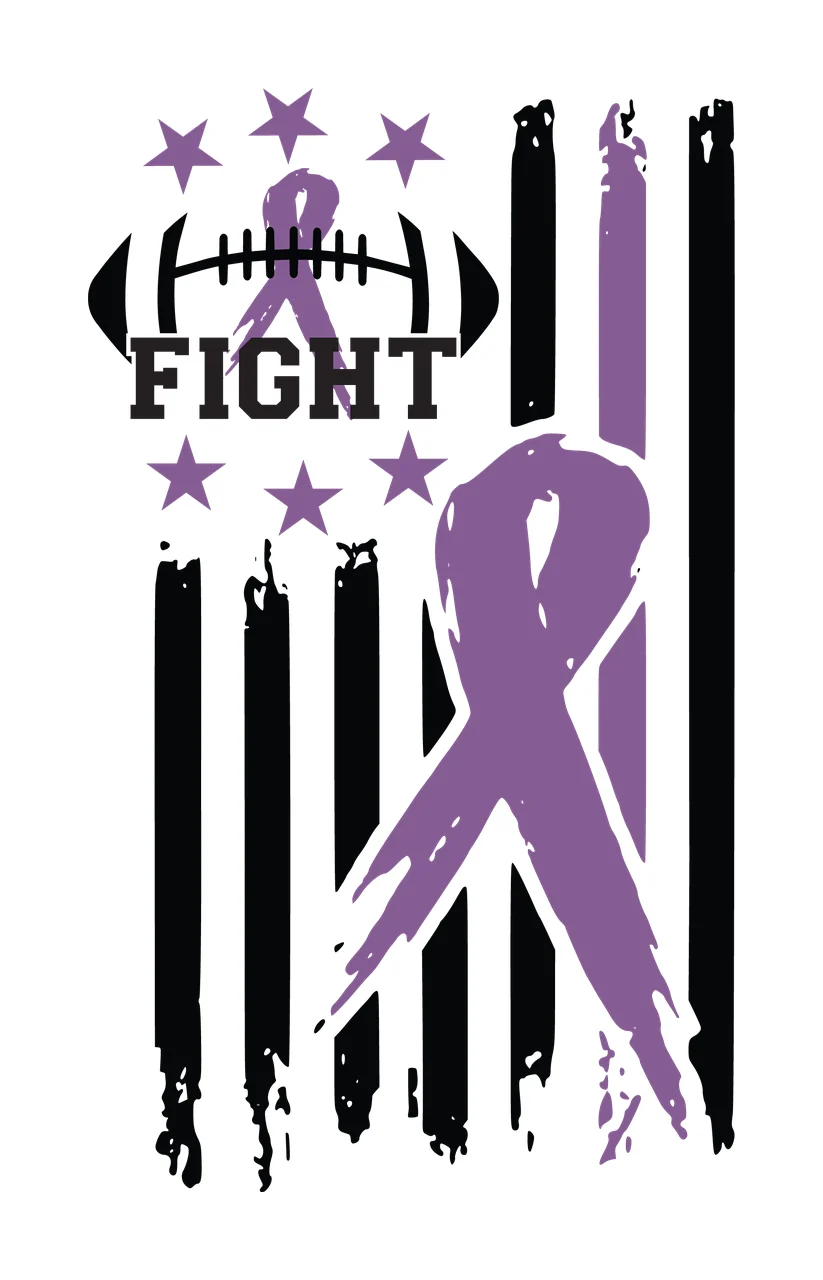 Awareness Fight Ribbon With Stars And Stripes displayed football