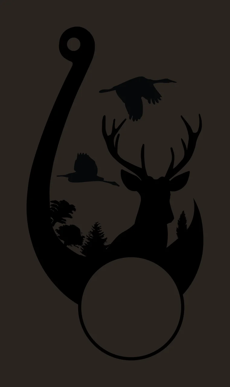 Deer Monogram Hunting Fishing Character 08 hunter buck antlers contrast preview thumbnail