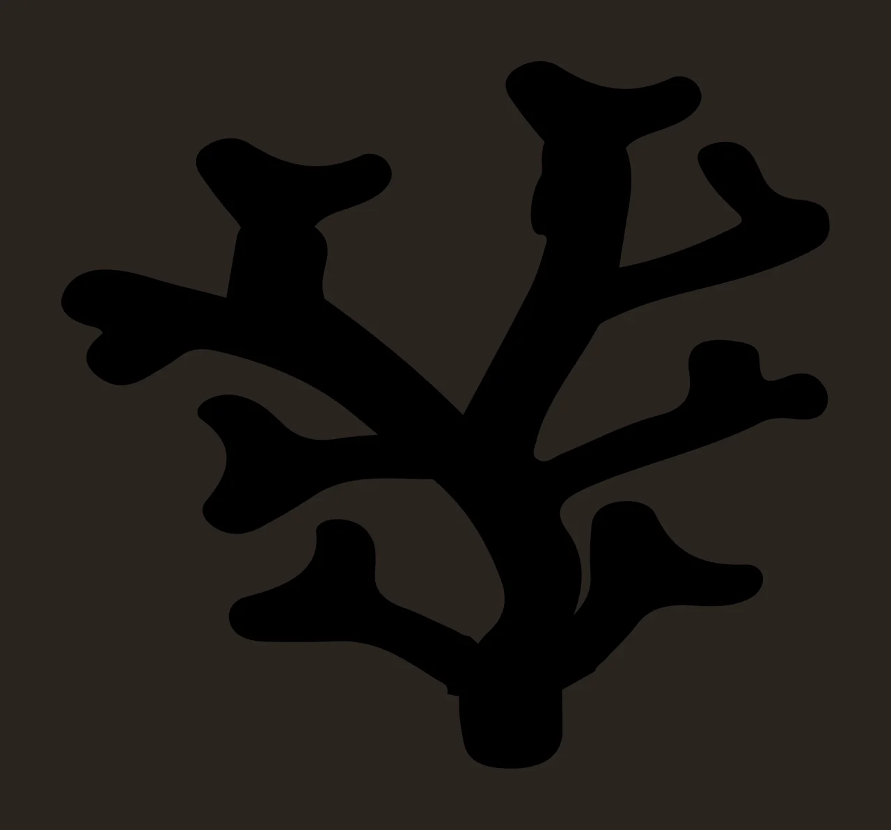 Black Silhouette Of A Branching Underwater Coral Reef growing contrast preview thumbnail