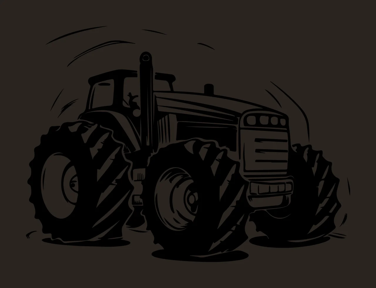 Tractor Illustration With Motion Lines moving wheels chimney contrast preview thumbnail