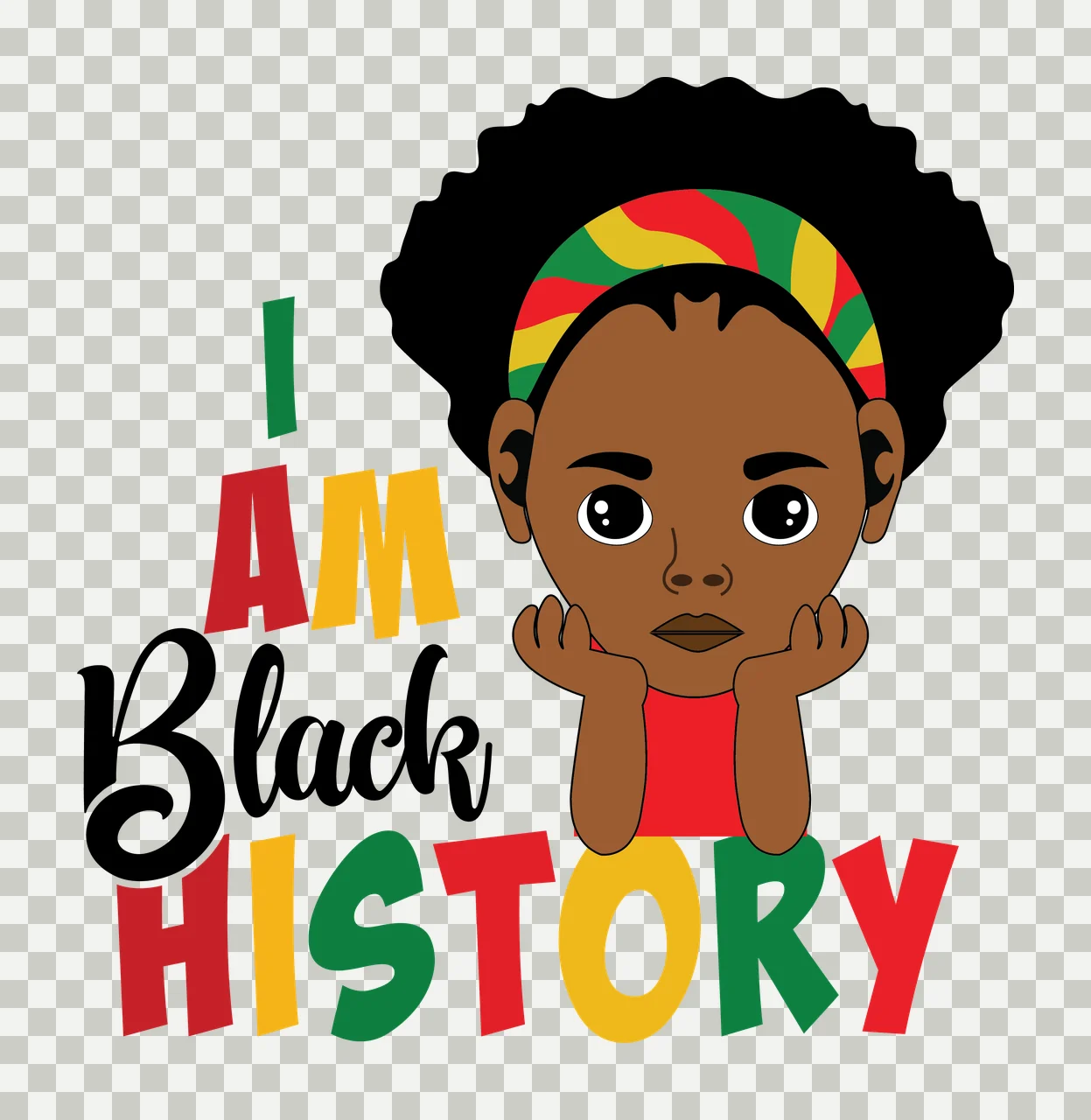 I Am A Black History Text Illustration human silhouette representing transparency and detail preview thumbnail