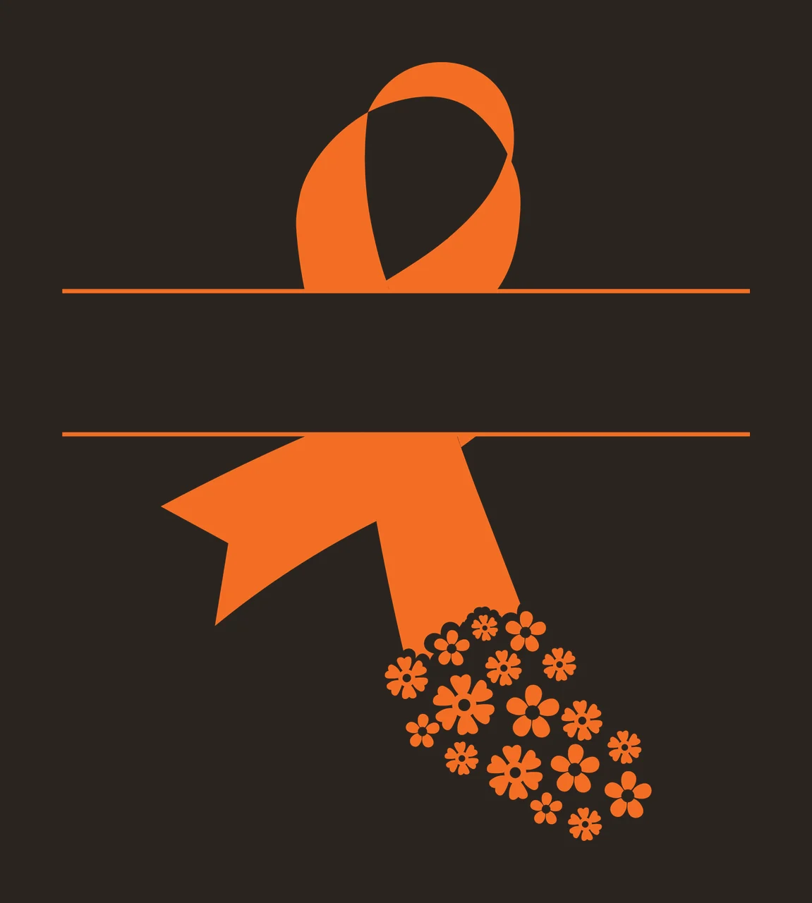 Awareness Ribbon With In Black And White Illustration contrast preview thumbnail